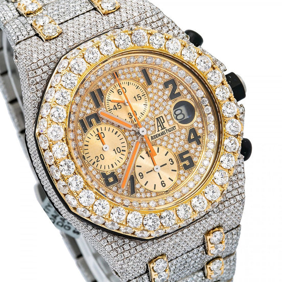Moisanite Chrono Dial Hip Hop Watch For Men's