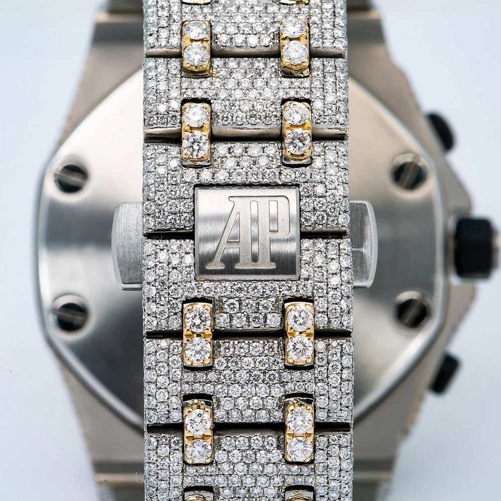 Moisanite Chrono Dial Hip Hop Watch For Men's