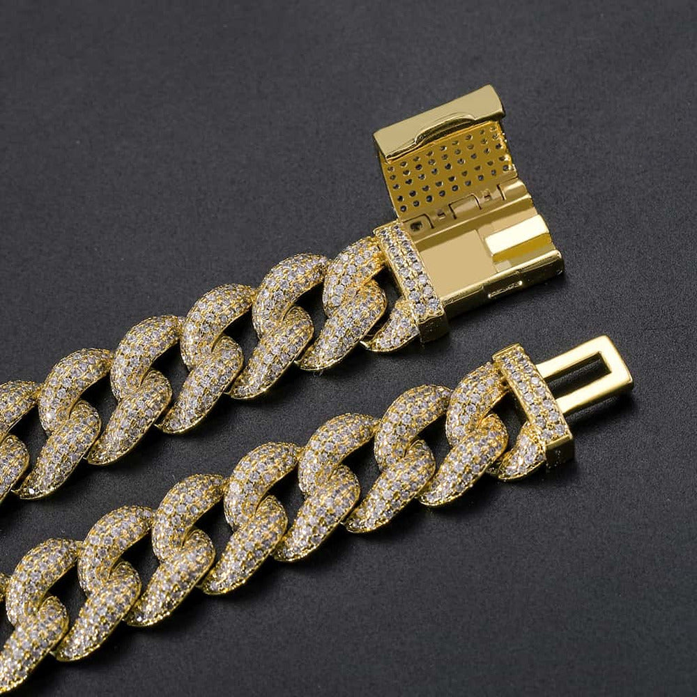 Iced Out Moissanite Luxury Hip Hop Cuban Chain For Him