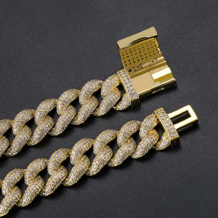 Iced Out Moissanite Luxury Hip Hop Cuban Chain For Him