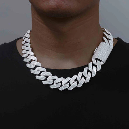 22mm Ice Out Luxury Hip Hop Moissanite Diamond Cuban Chain