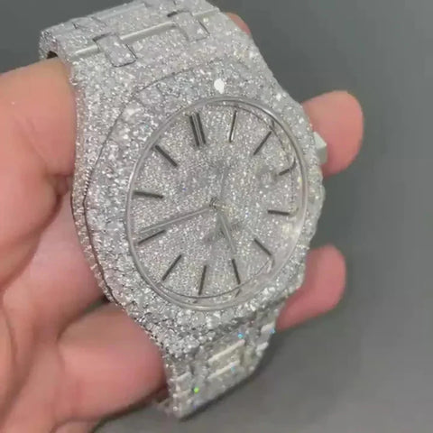 Moissanite Full White Automatic Luxury Wrist Watch