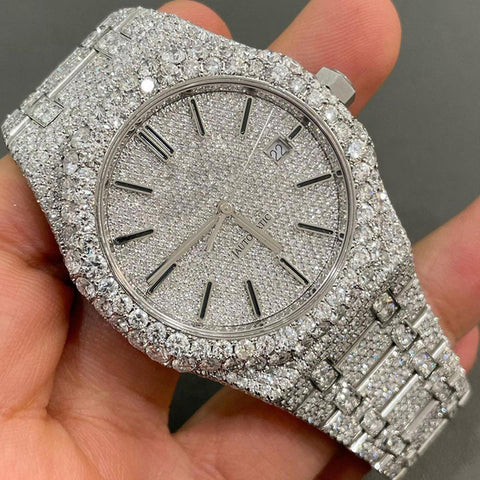 Moissanite Full White Automatic Luxury Wrist Watch