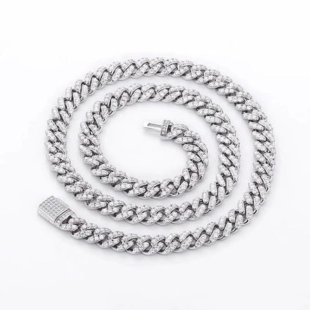 Moissanite Cuban Link Chain Necklace For Men's