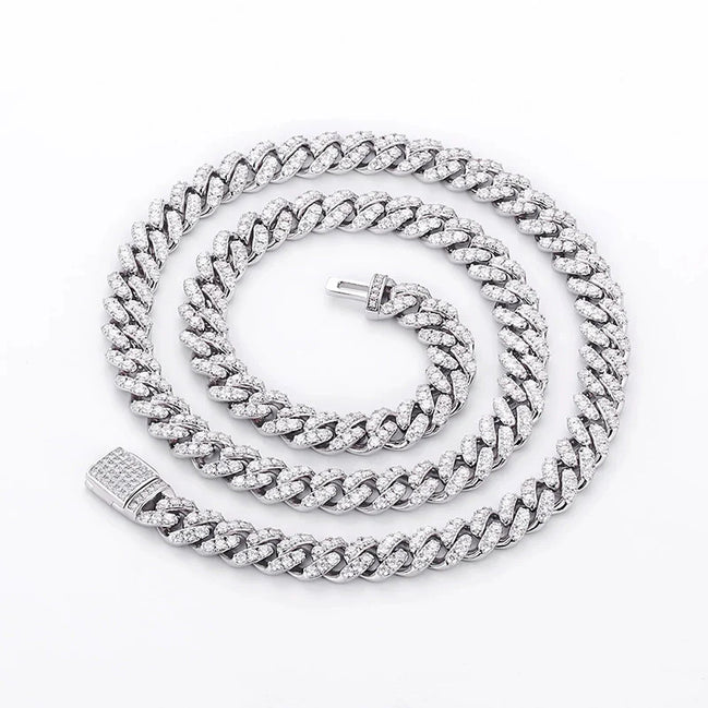 Moissanite Cuban Link Chain Necklace For Men's