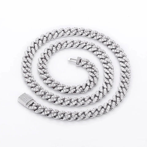 Moissanite Cuban Link Chain Necklace For Men's