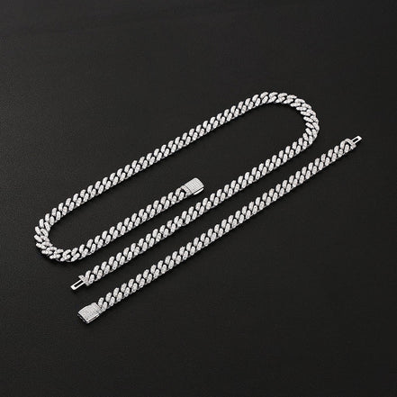 Moissanite Cuban Link Chain Necklace For Men's
