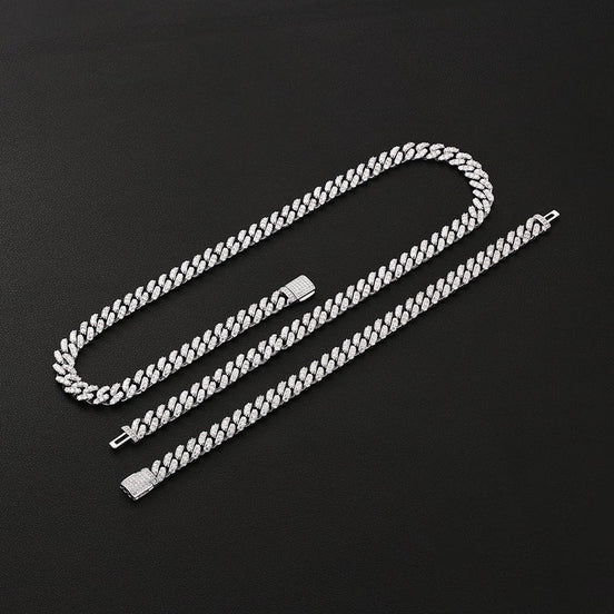 Moissanite Cuban Link Chain Necklace For Men's