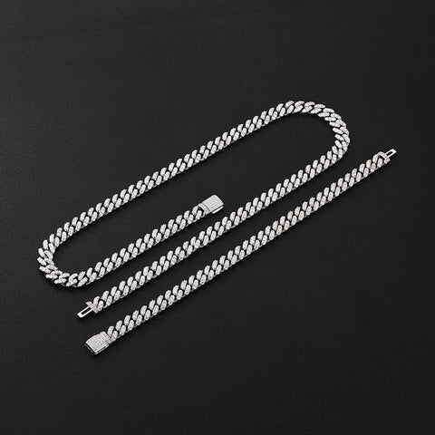 Moissanite Cuban Link Chain Necklace For Men's
