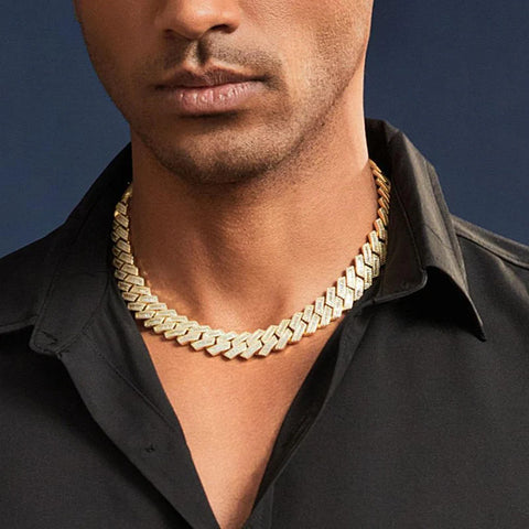 Hip Hop Luxury Moissanite Round & Baguette Cuban Link Chain