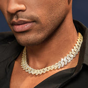 Hip Hop Luxury Moissanite Round & Baguette Cuban Link Chain