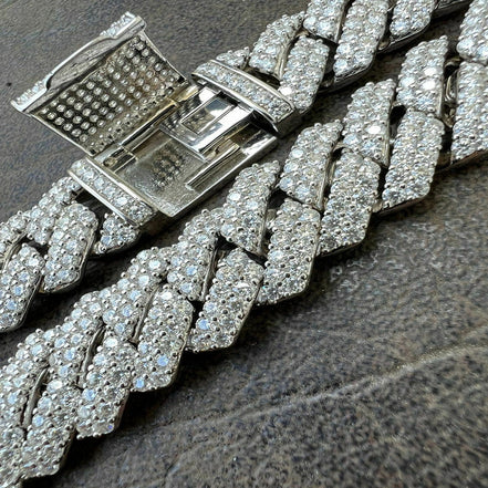 22mm Lab Created Moissanite Cuban Link Chain