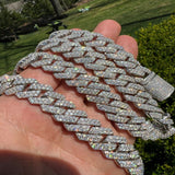 22mm Lab Created Moissanite Cuban Link Chain