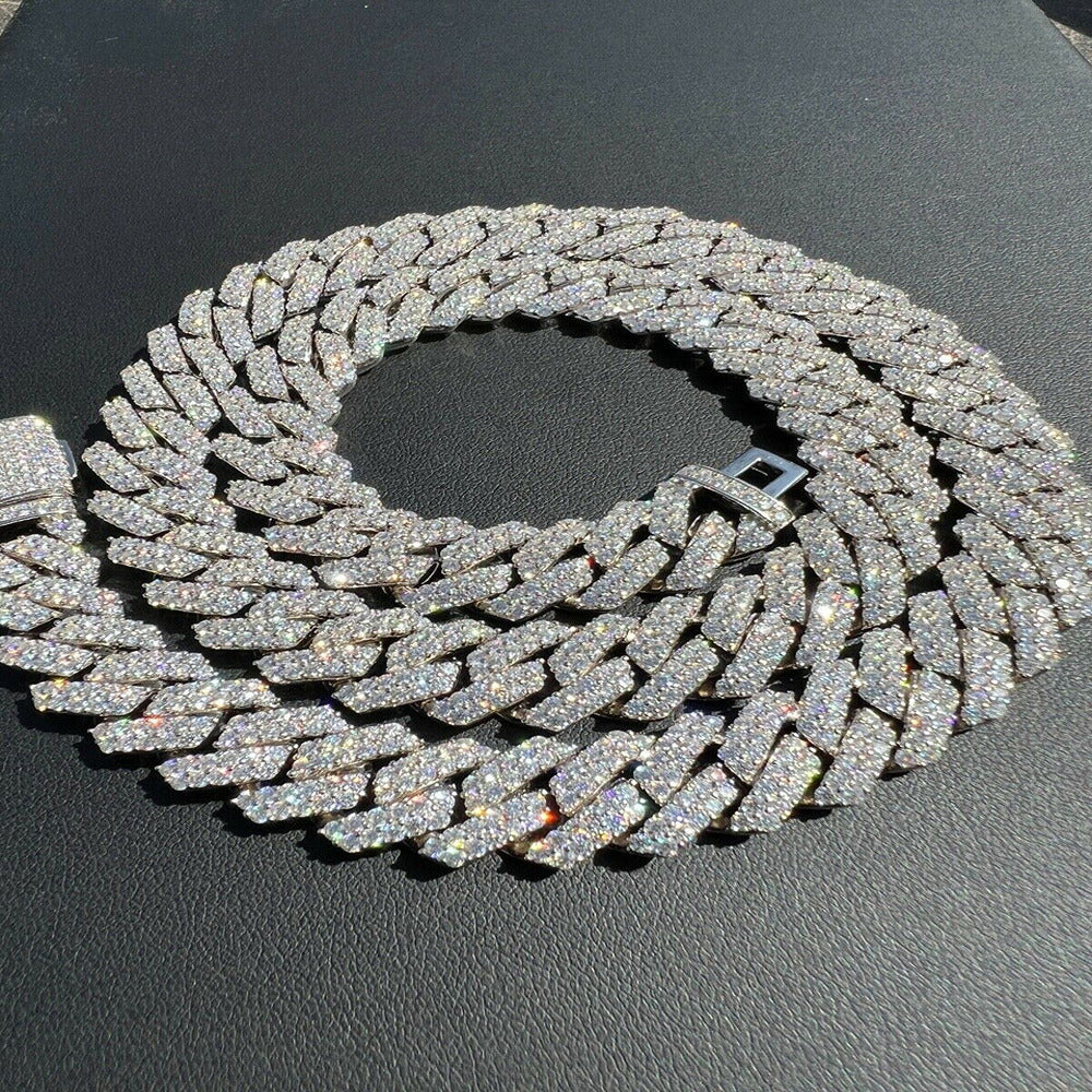 22mm Lab Created Moissanite Cuban Link Chain