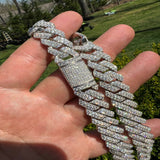 22mm Lab Created Moissanite Cuban Link Chain