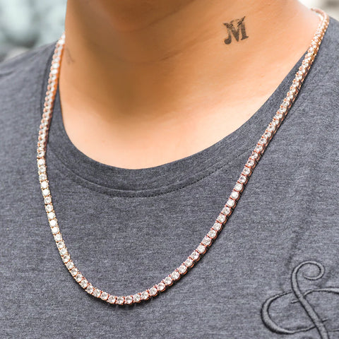 Round Cut Moisanite Iced Out Tennis Hip Hop Chain