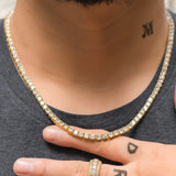 Round Cut Moisanite Iced Out Tennis Hip Hop Chain