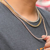 Round Cut Moisanite Iced Out Tennis Hip Hop Chain