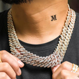Two Tone Lab Crated Moissanite Iced Out Chain For Him