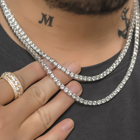 Round Cut Moisanite Iced Out Tennis Hip Hop Chain