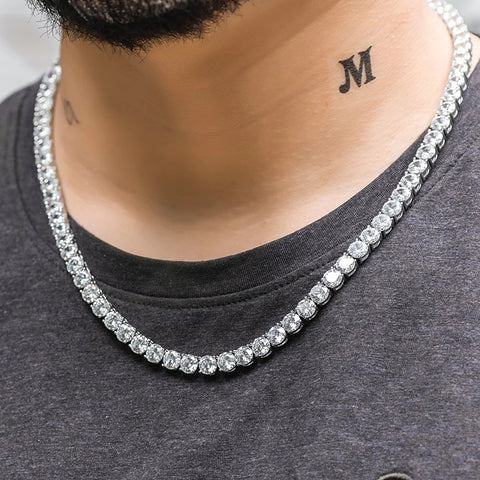 Round Cut Iced Out Full Moissanite Tennis Chain Gift For Men's
