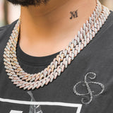 Two Tone Lab Crated Moissanite Iced Out Chain For Him