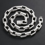 Round Brilliant Cut White Gold Moissanite Iced Out Box Chain