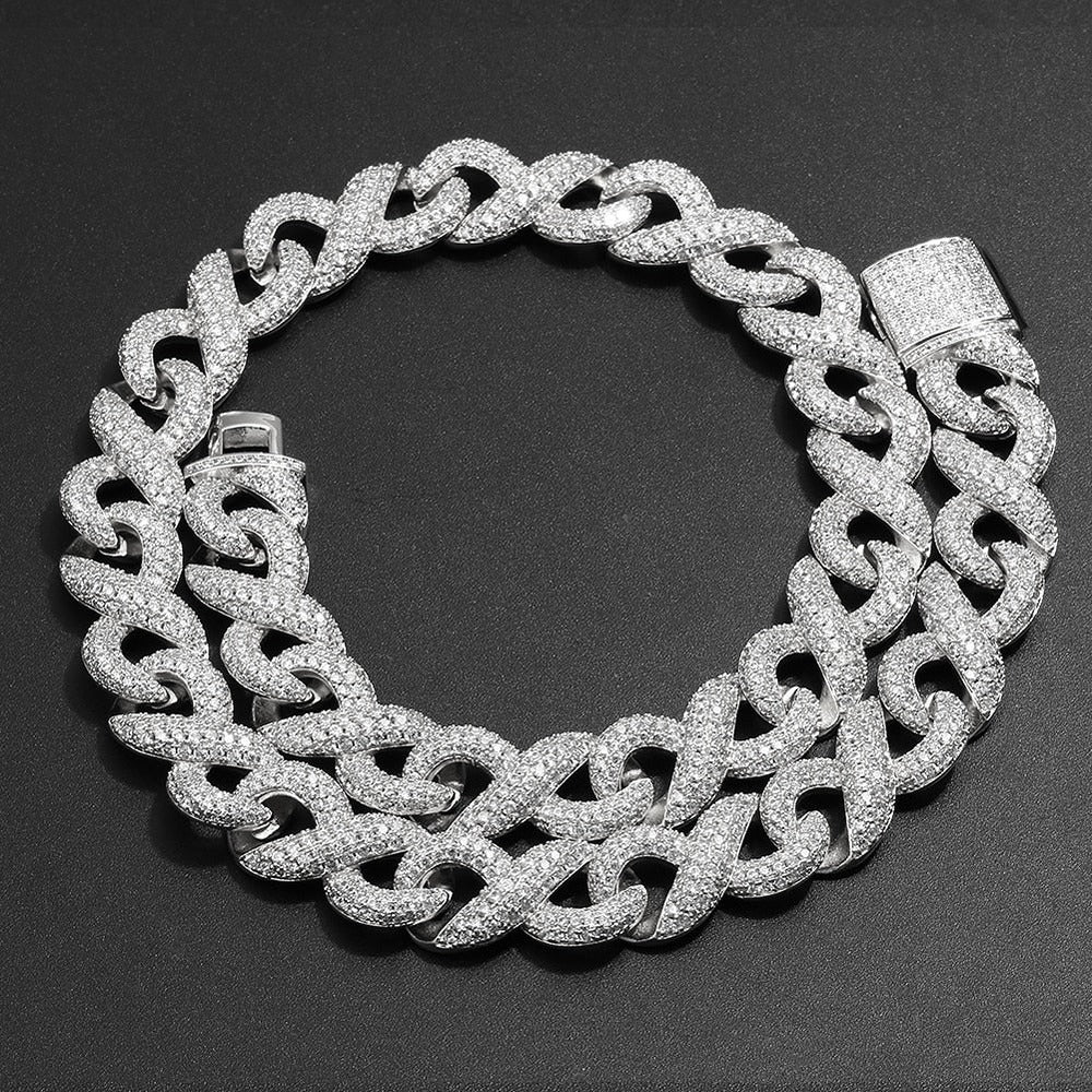 Men's Iced Out Infinity Moissanite Diamond Cuban Like Chain