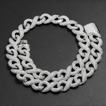 Men's Iced Out Infinity Moissanite Diamond Cuban Like Chain