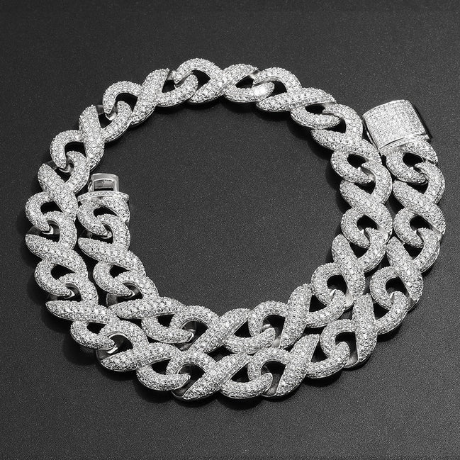 Men's Iced Out Infinity Moissanite Diamond Cuban Like Chain
