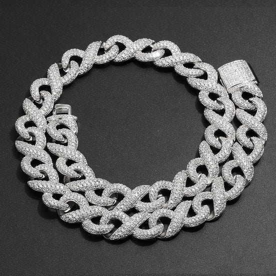 Men's Iced Out Infinity Moissanite Diamond Cuban Like Chain