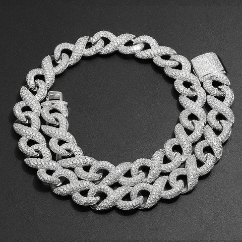 Men's Iced Out Infinity Moissanite Diamond Cuban Like Chain