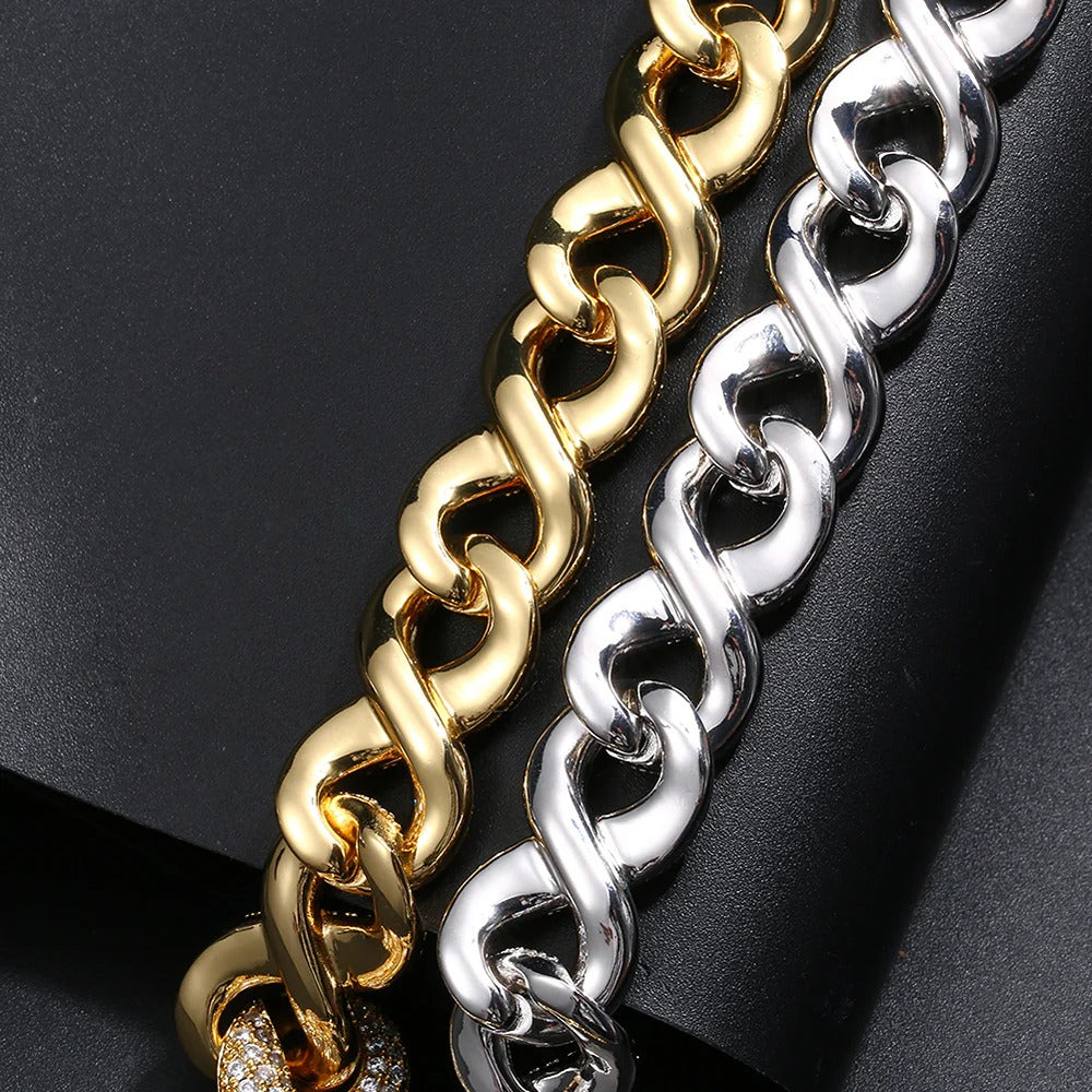 Men's Iced Out Infinity Moissanite Diamond Cuban Like Chain