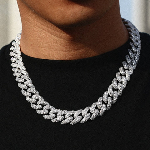 D Color Moissanite 925 Sterling Silver Cuban Linked Hip Hop Chain