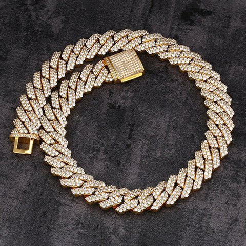 Iced Out D Color Moissanite Hip Hop Cuban Chain