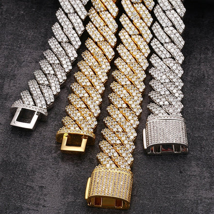 Iced Out D Color Moissanite Hip Hop Cuban Chain
