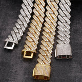 Full Ice Out Moissanite Round Cut Prong Double Row Cuban Chain