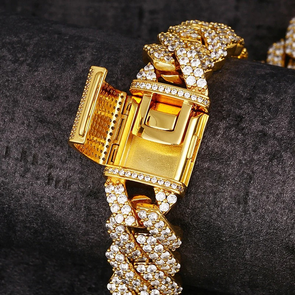 Iced Out D Color Moissanite Hip Hop Cuban Chain