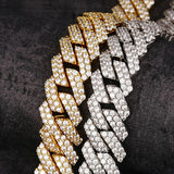 Full Ice Out Moissanite Round Cut Prong Double Row Cuban Chain