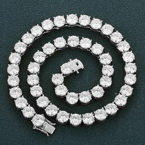 Round Cut Moissnaite Tennis Nacklace Gift For men's