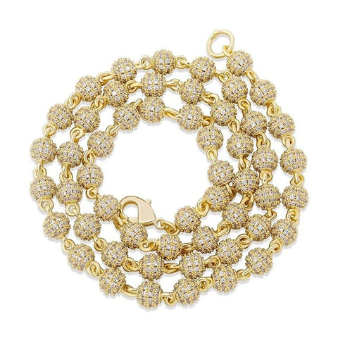 Iced Out Moissanite 925 Sterling Silver Ball Chain For Him