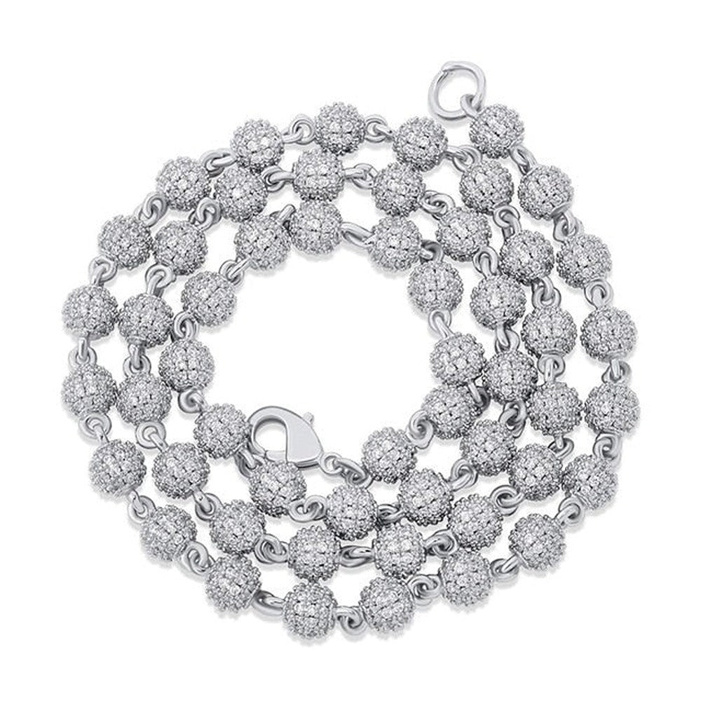 Iced Out Moissanite 925 Sterling Silver Ball Chain For Him