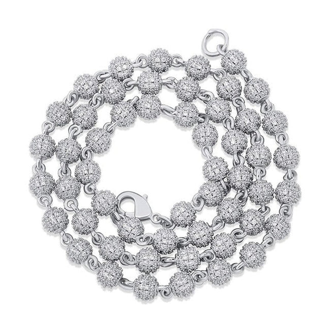 Iced Out Moissanite 925 Sterling Silver Ball Chain For Him