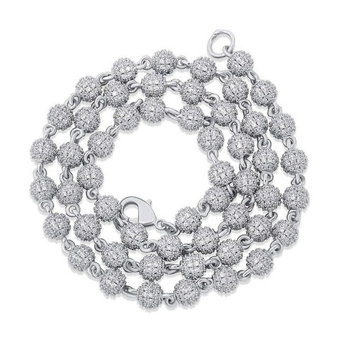 Iced Out Moissanite 925 Sterling Silver Ball Chain For Him