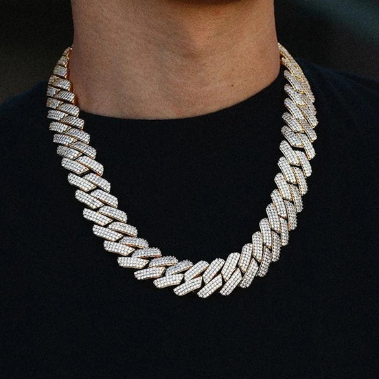 925 Sterling Silver Iced Out Moissanite Cuban Linked Chain