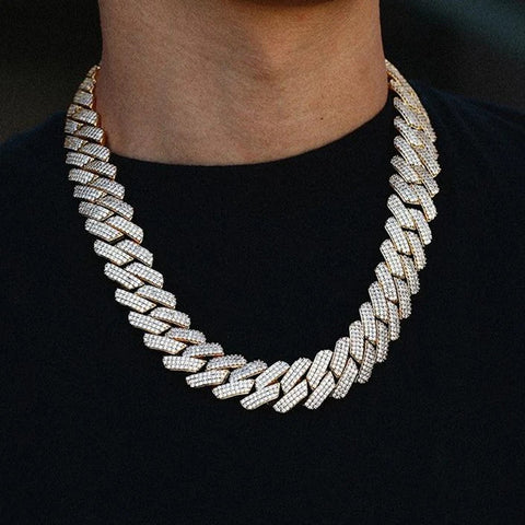 925 Sterling Silver Iced Out Moissanite Cuban Linked Chain