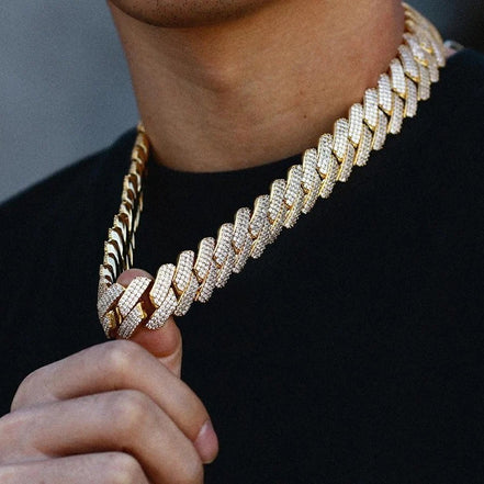 925 Sterling Silver Iced Out Moissanite Cuban Linked Chain