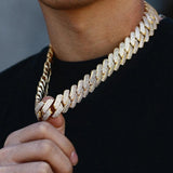 925 Sterling Silver Iced Out Moissanite Cuban Linked Chain