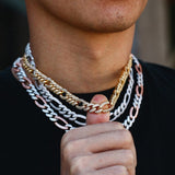 Round Brilliant Cut Moissnaite Iced Out Figaro Hip Hop Luxury Chain