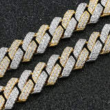 Dual Tone VVS1 Moissanite Cuban Hip Hop Necklace For Him